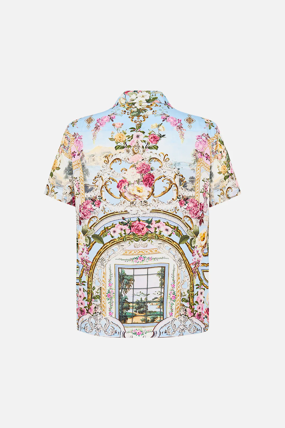 SHORT SLEEVE CAMP COLLARED SHIRT TILED IN TIME - Image 6