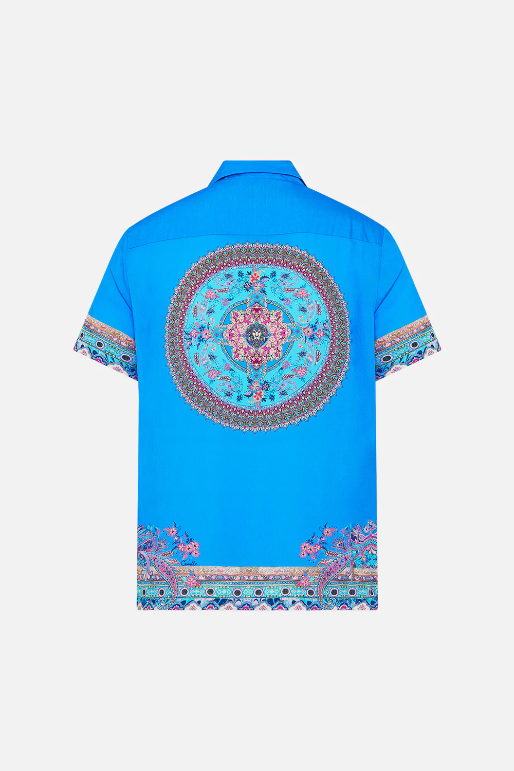 SHORT SLEEVE CAMP COLLARED SHIRT FOOTSTEPS IN FOLKLORE - Image 6
