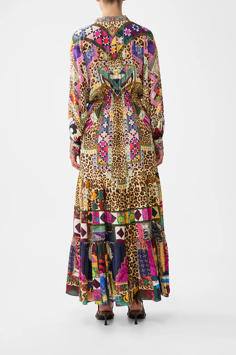 TIERED SHIRTDRESS WITH WIDE WAIST TIE EMBROIDERED EVER AFTER - Image 2