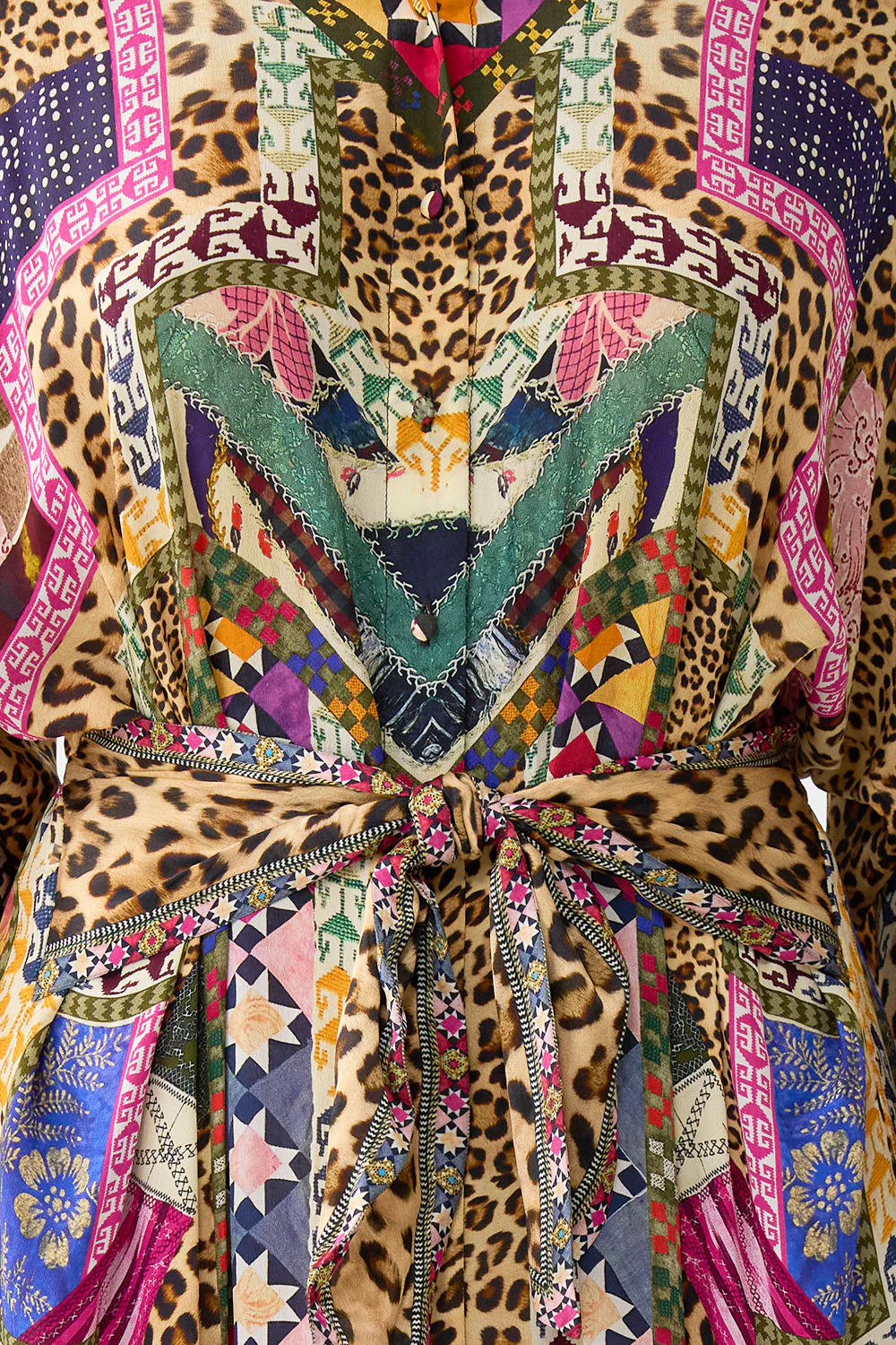 TIERED SHIRTDRESS WITH WIDE WAIST TIE EMBROIDERED EVER AFTER - Image 6