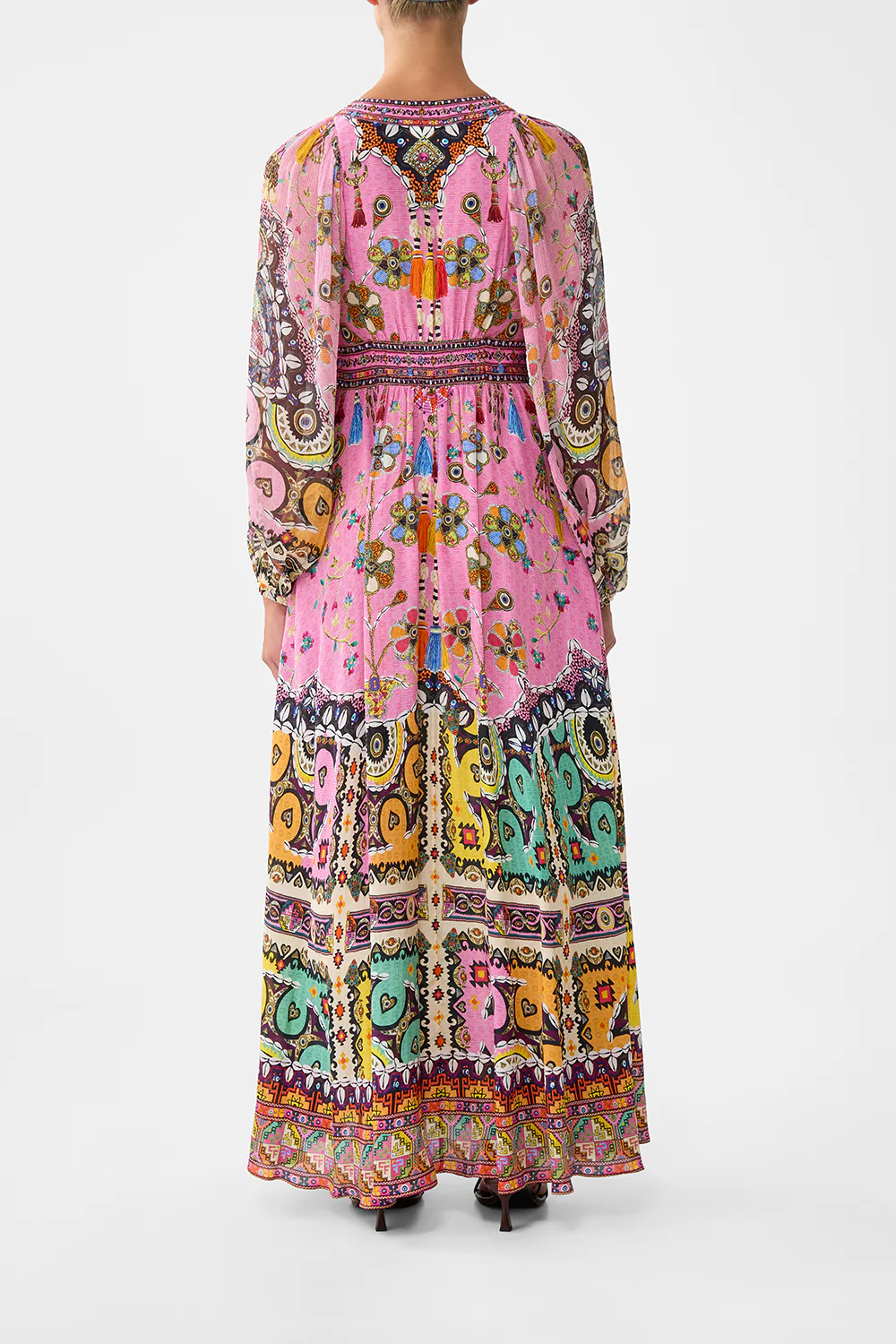 LACE UP FRONT LONG DRESS PATCHWORK PANORAMA - Image 2
