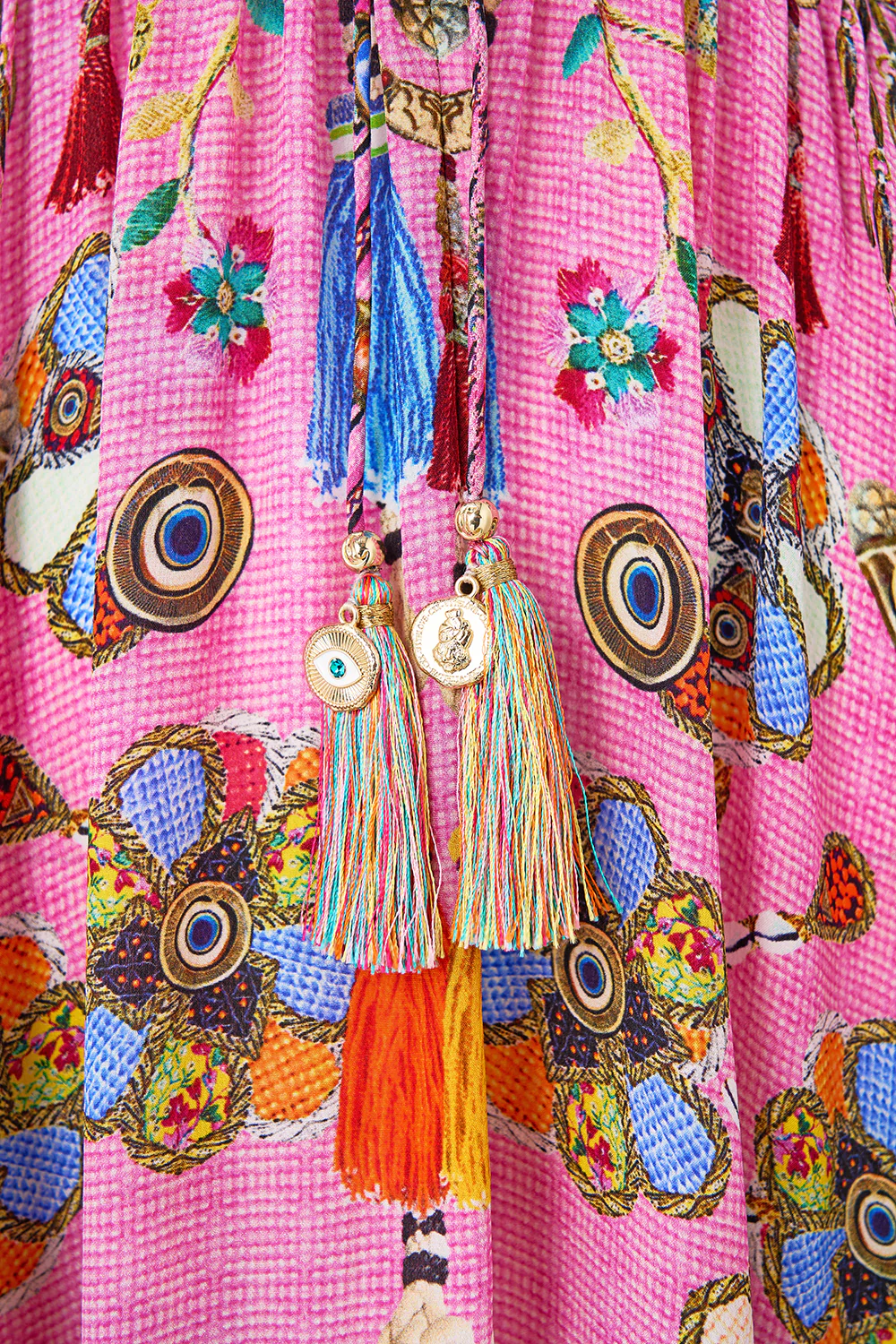 LACE UP FRONT LONG DRESS PATCHWORK PANORAMA - Image 8