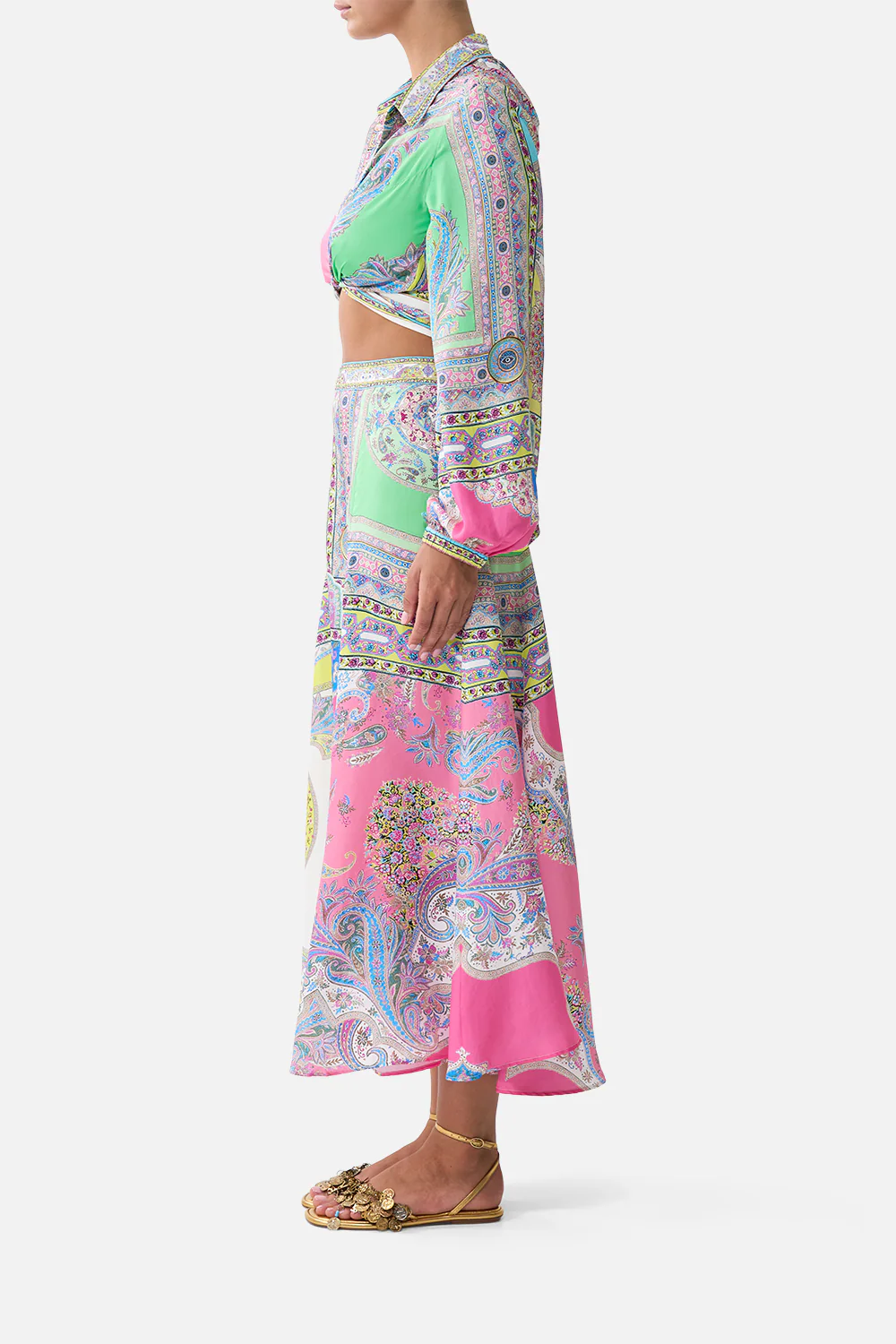 PANELLED FLARED LONG SKIRT MAGIC CARPET RIDE - Image 4