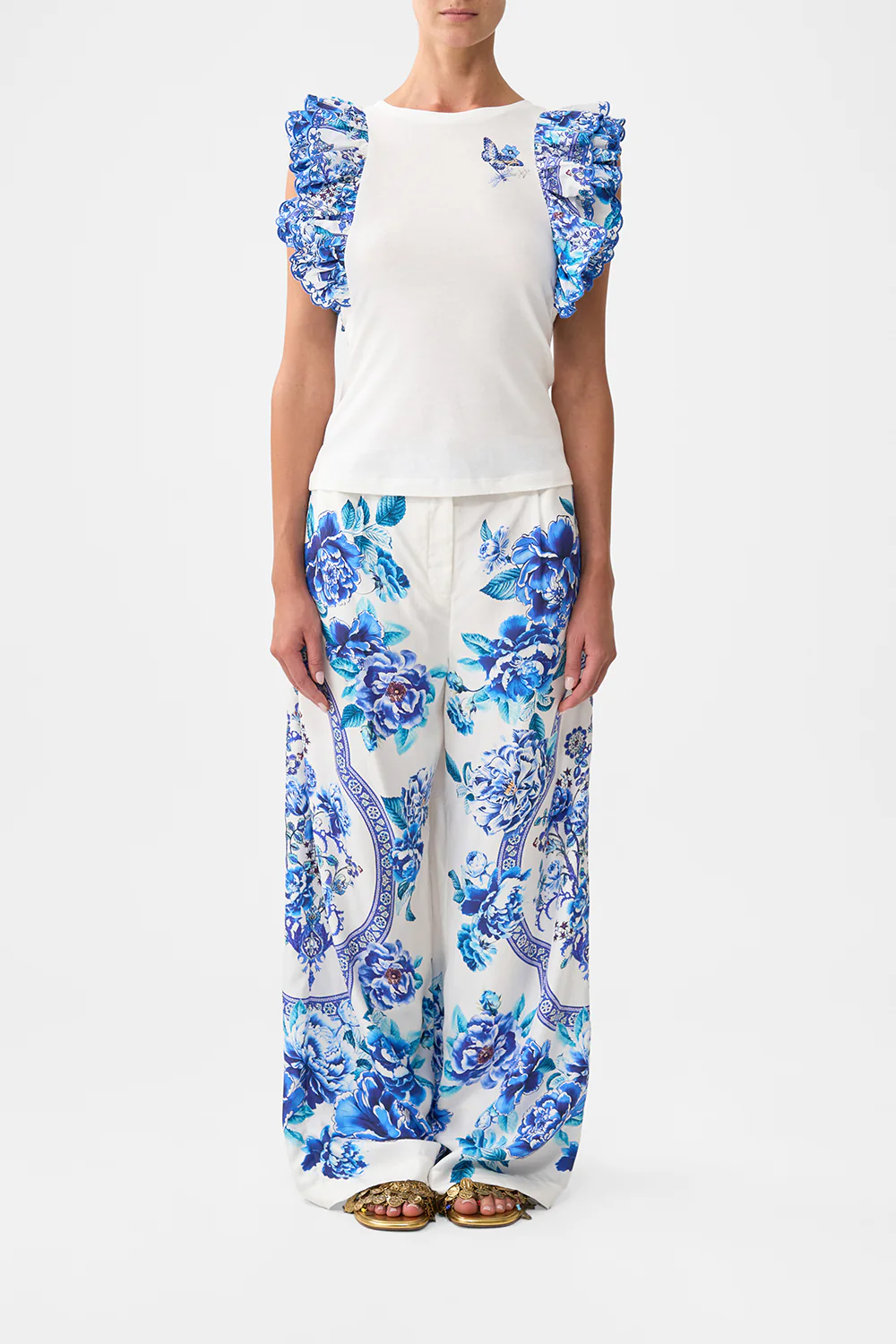 DOUBLE FRILL SLEEVE TEE A CERAMIC GARDEN