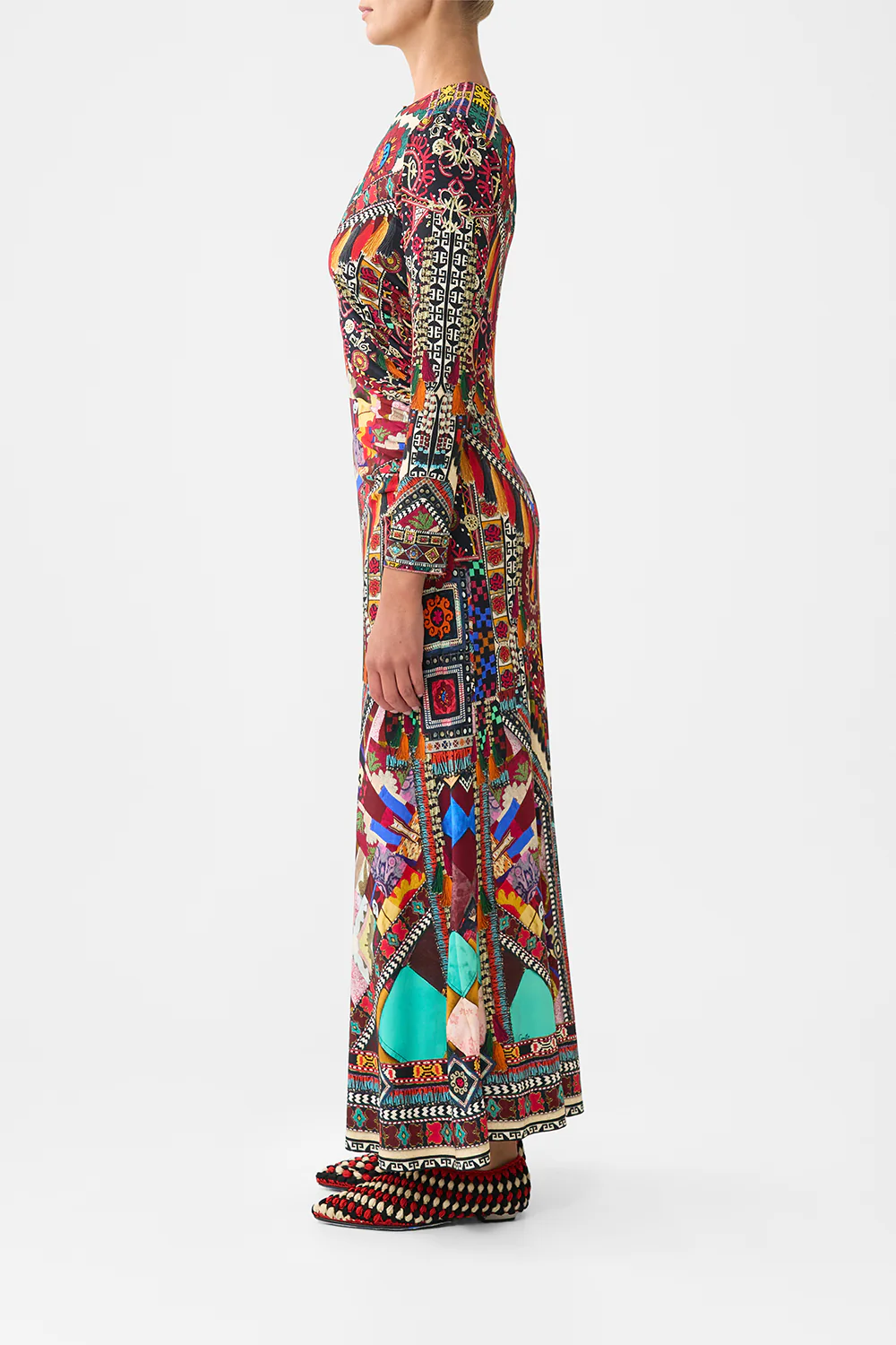 GATHERED JERSEY LONG DRESS PATCHWORK ALCHEMY - Image 4