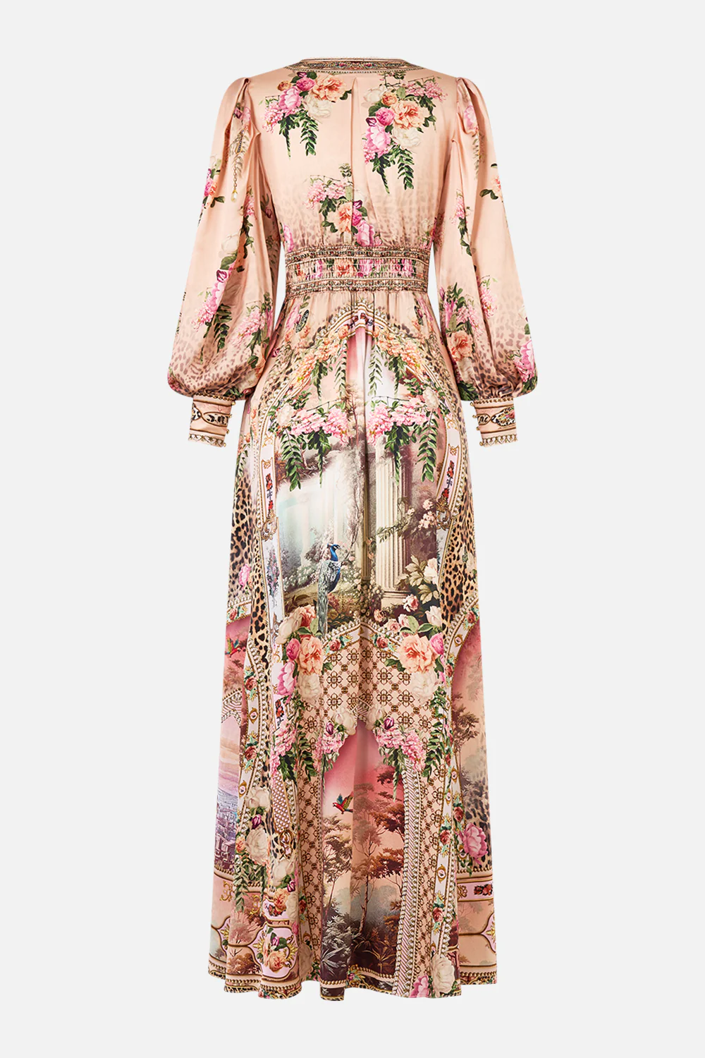SHAPED WAISTBAND DRESS WITH GATHERED SLEEVES WATERCOLOUR WONDERLAND - Image 7
