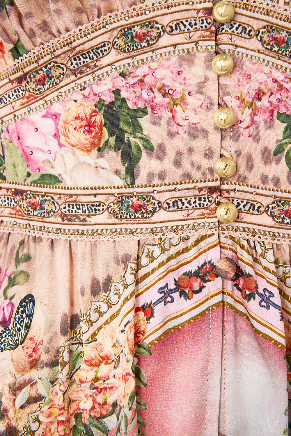 SHAPED WAISTBAND DRESS WITH GATHERED SLEEVES WATERCOLOUR WONDERLAND - Image 8