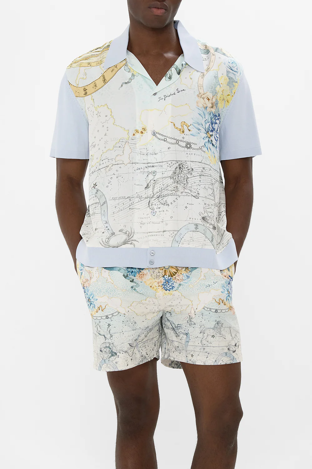 SHORT SLEEVE SILK SHIRT WITH KNIT SLEEVE MY LUCKY STARS - Image 5