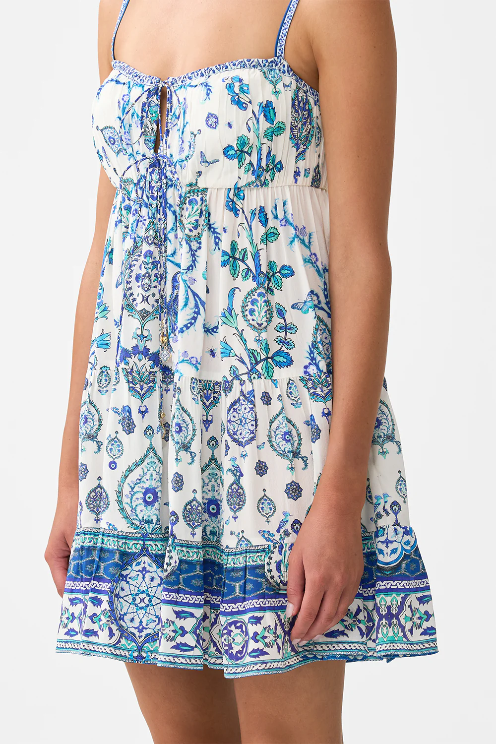 GATHERED BUST TIERED MINI DRESS ISNIK LULLABY - Image 5