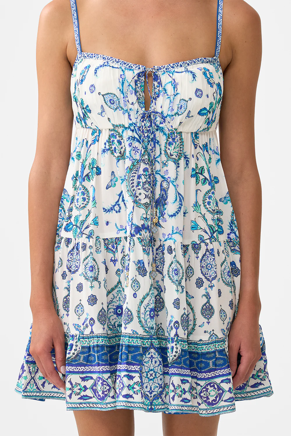 GATHERED BUST TIERED MINI DRESS ISNIK LULLABY - Image 6