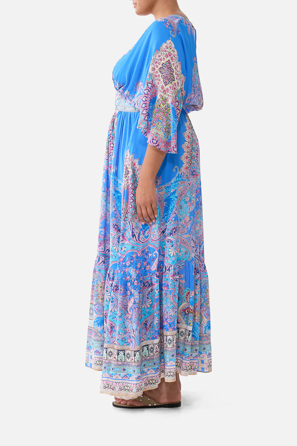 WAISTED DRESS WITH HEM RUFFLE FOOTSTEPS IN FOLKLORE - Image 10