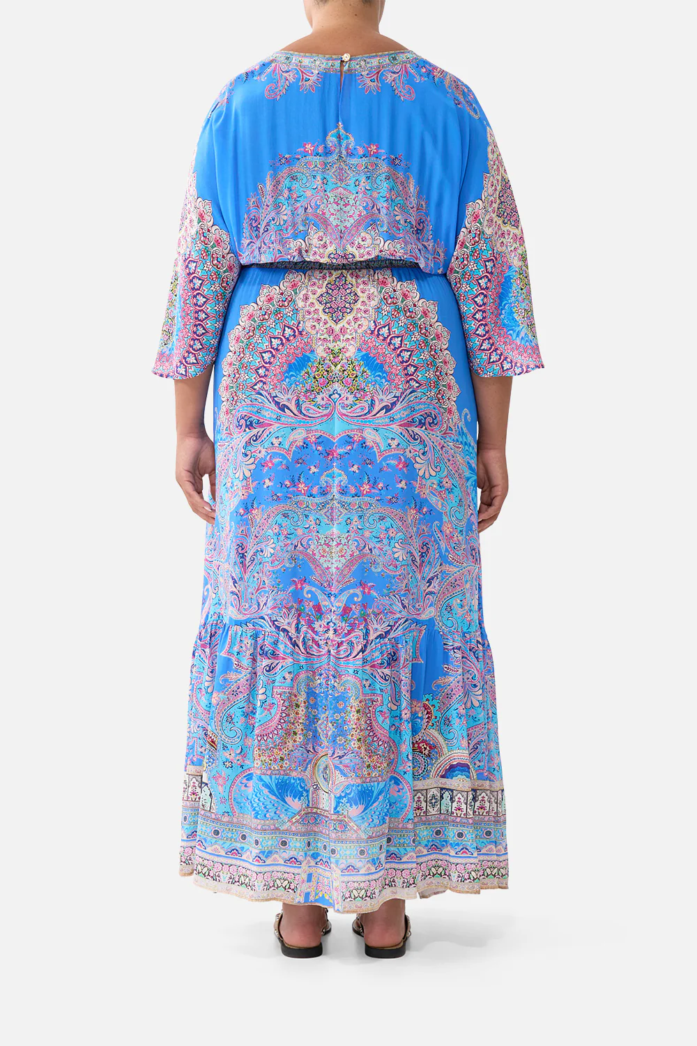 WAISTED DRESS WITH HEM RUFFLE FOOTSTEPS IN FOLKLORE - Image 9