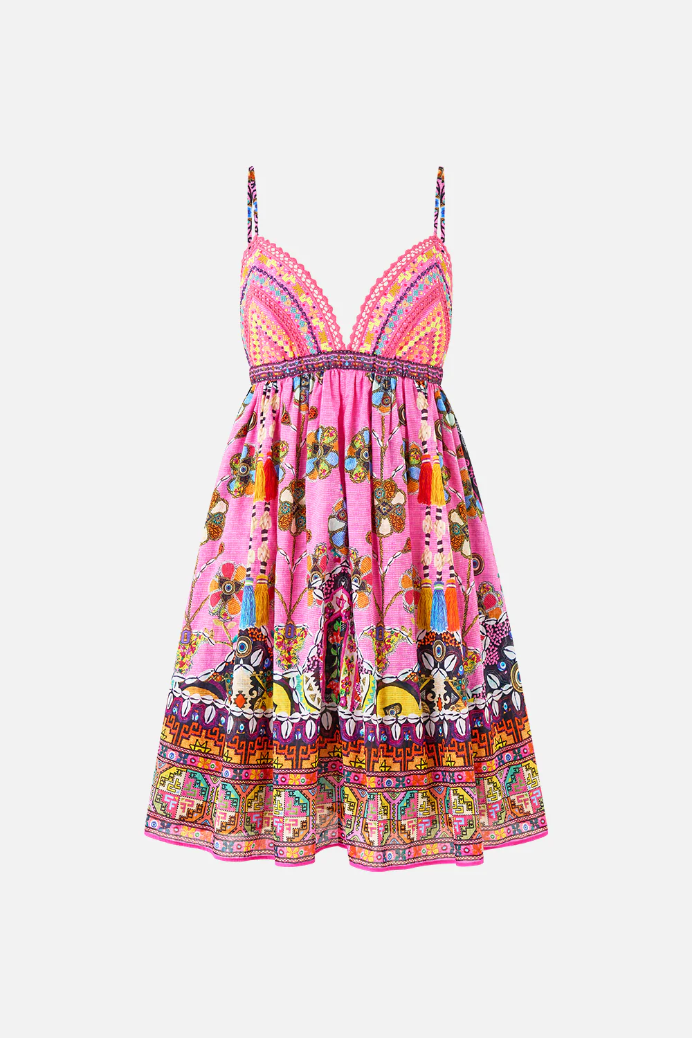 BRALETTE DETAIL SHORT DRESS PATCHWORK PANORAMA - Image 3