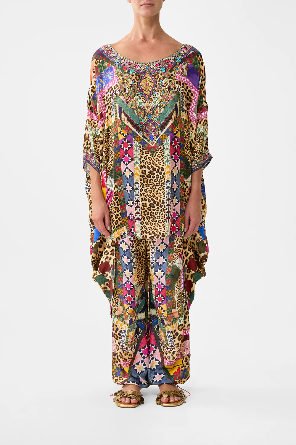 SCOOP BACK HEM DRESS EMBROIDERED EVER AFTER