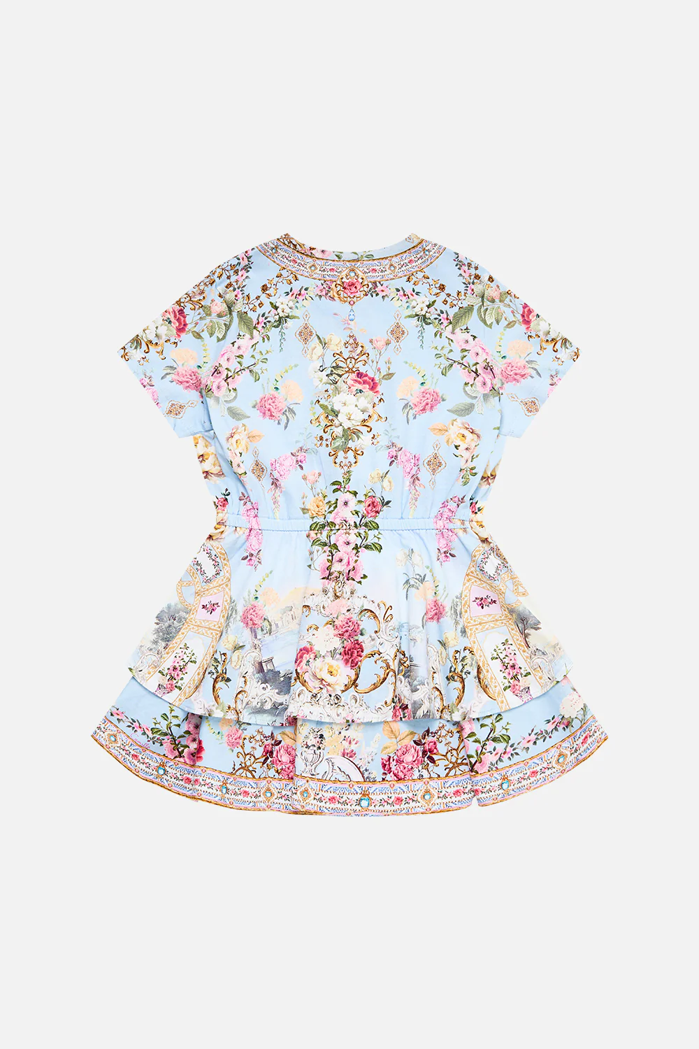 KIDS TEE MINI DRESS WITH LAYERED SKIRT TILED IN TIME - Image 2