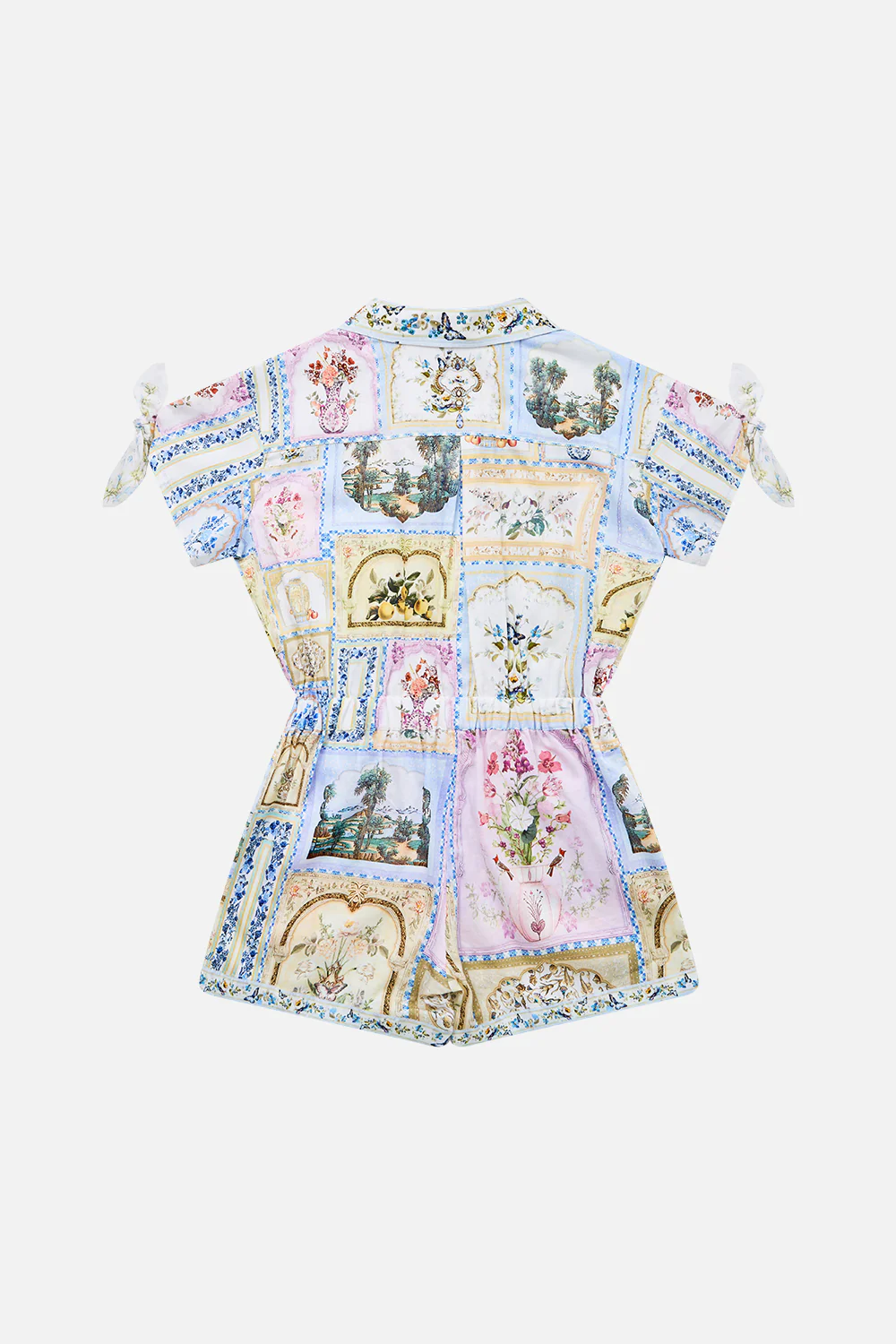 KIDS SHIRT PLAYSUIT WITH SHORT TIE SLEEVE BOTANICAL BALLADS - Image 2