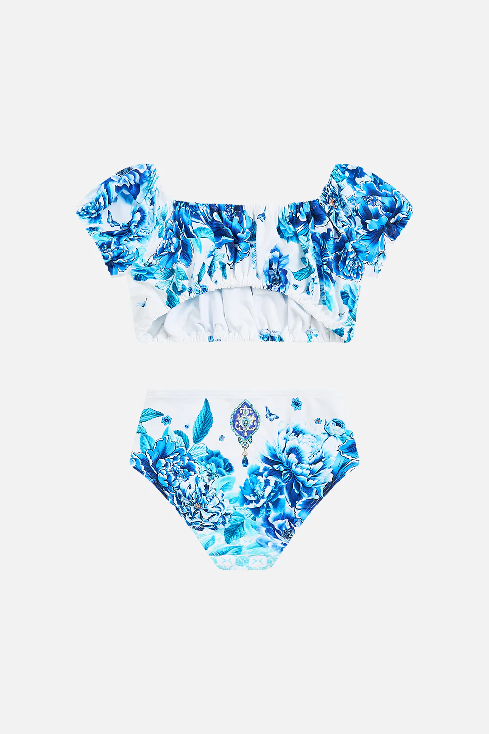 KIDS PUFF SLEEVE OFF SHOULDER BIKINI SET A CERAMIC GARDEN - Image 2