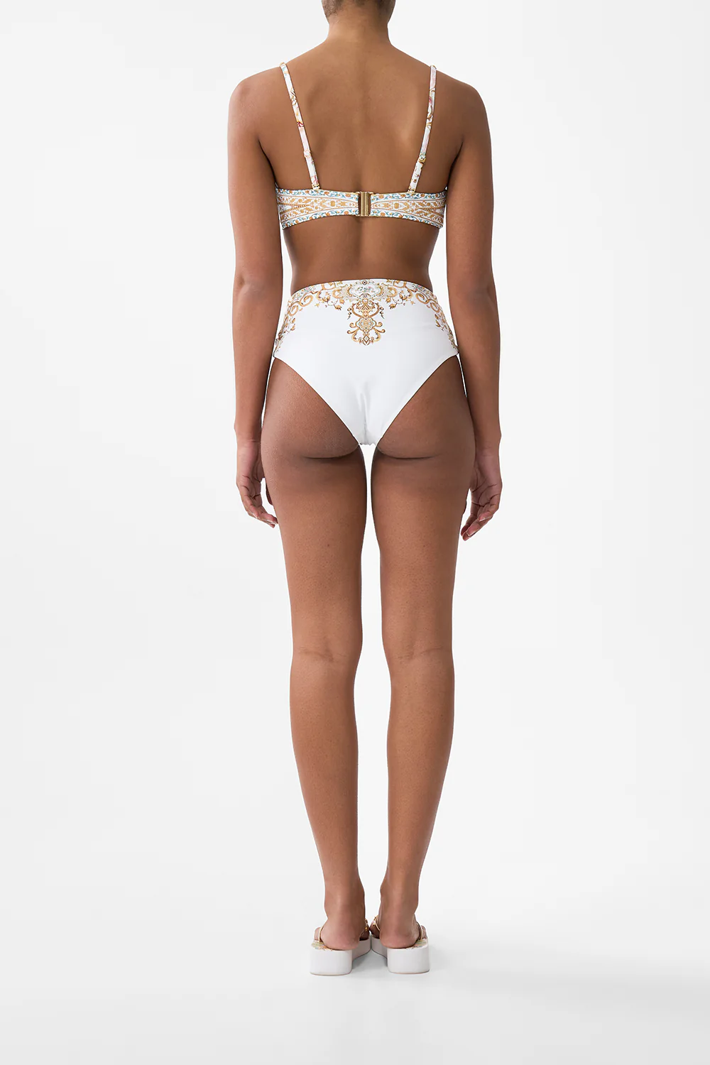 PLEATED HIGH TRIANGLE BIKINI TOP WITH FRONT TRIM OTTOMAN DYNASTY - Image 2