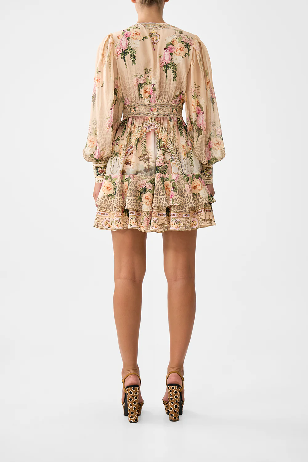 BUTTON FRONT FRILL DRESS WATERCOLOUR WONDERLAND - Image 2