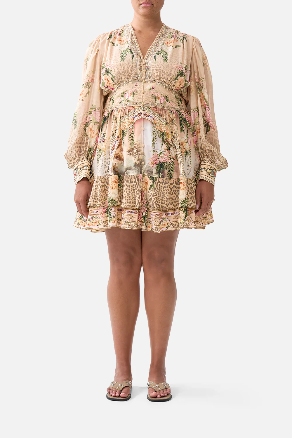 BUTTON FRONT FRILL DRESS WATERCOLOUR WONDERLAND - Image 8