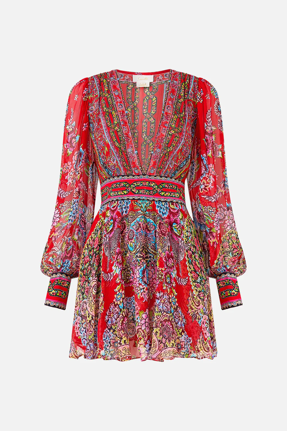SHORT DRESS WITH BLOUSON SLEEVE ARTISANS OF ANATOLIA - Image 3