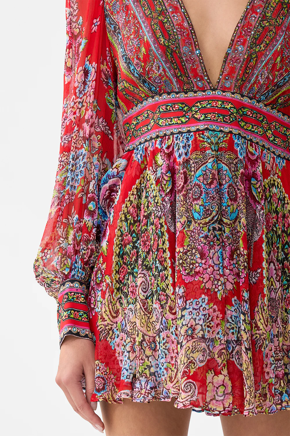 SHORT DRESS WITH BLOUSON SLEEVE ARTISANS OF ANATOLIA - Image 6