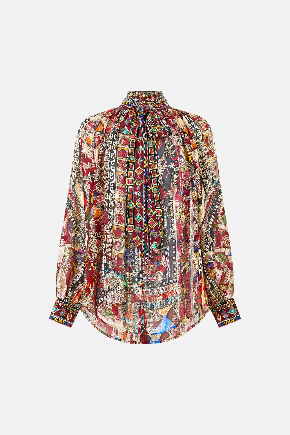 DETACHABLE PUSSY BOW RAGLAN BLOUSE PATCHWORK ALCHEMY - Image 3