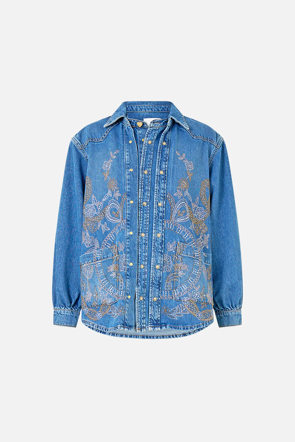 LALITA ACE OF LACE LONG LINE SHIRT DENIM - Image 3