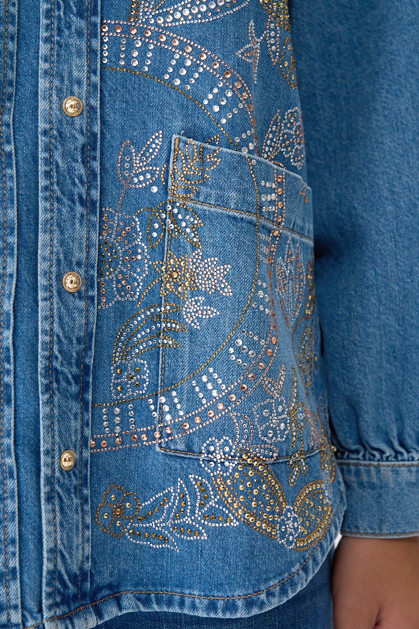 LALITA ACE OF LACE LONG LINE SHIRT DENIM - Image 8