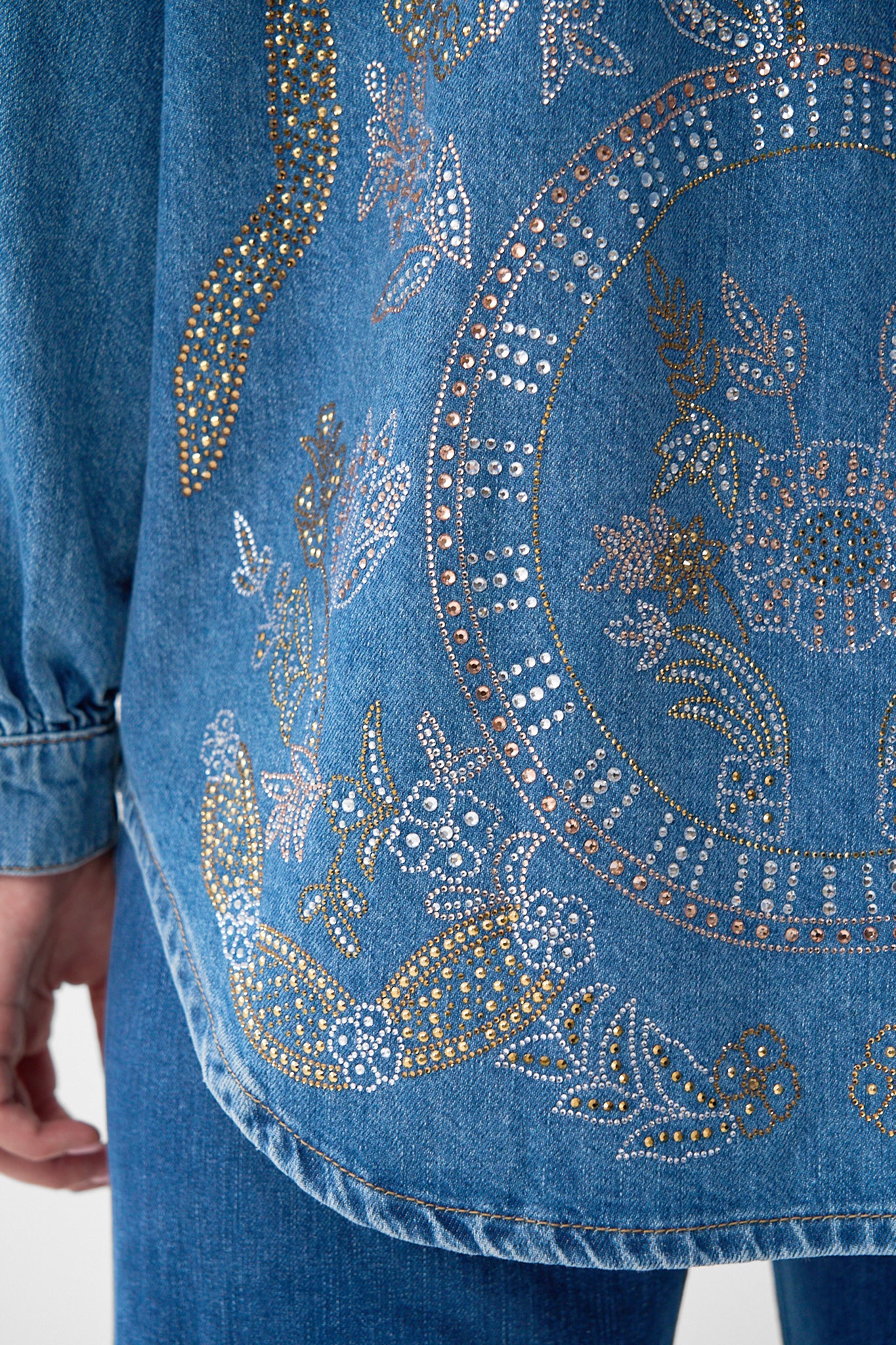 LALITA ACE OF LACE LONG LINE SHIRT DENIM - Image 9
