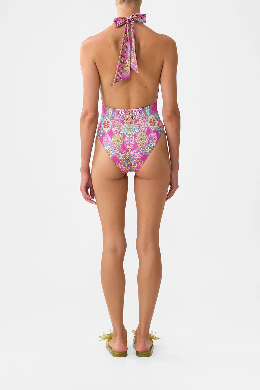 PLUNGE BACKLESS HALTER ONE PIECE WITH RING TIES CONCUBINES, SULTANS & COURTIERS - Image 2