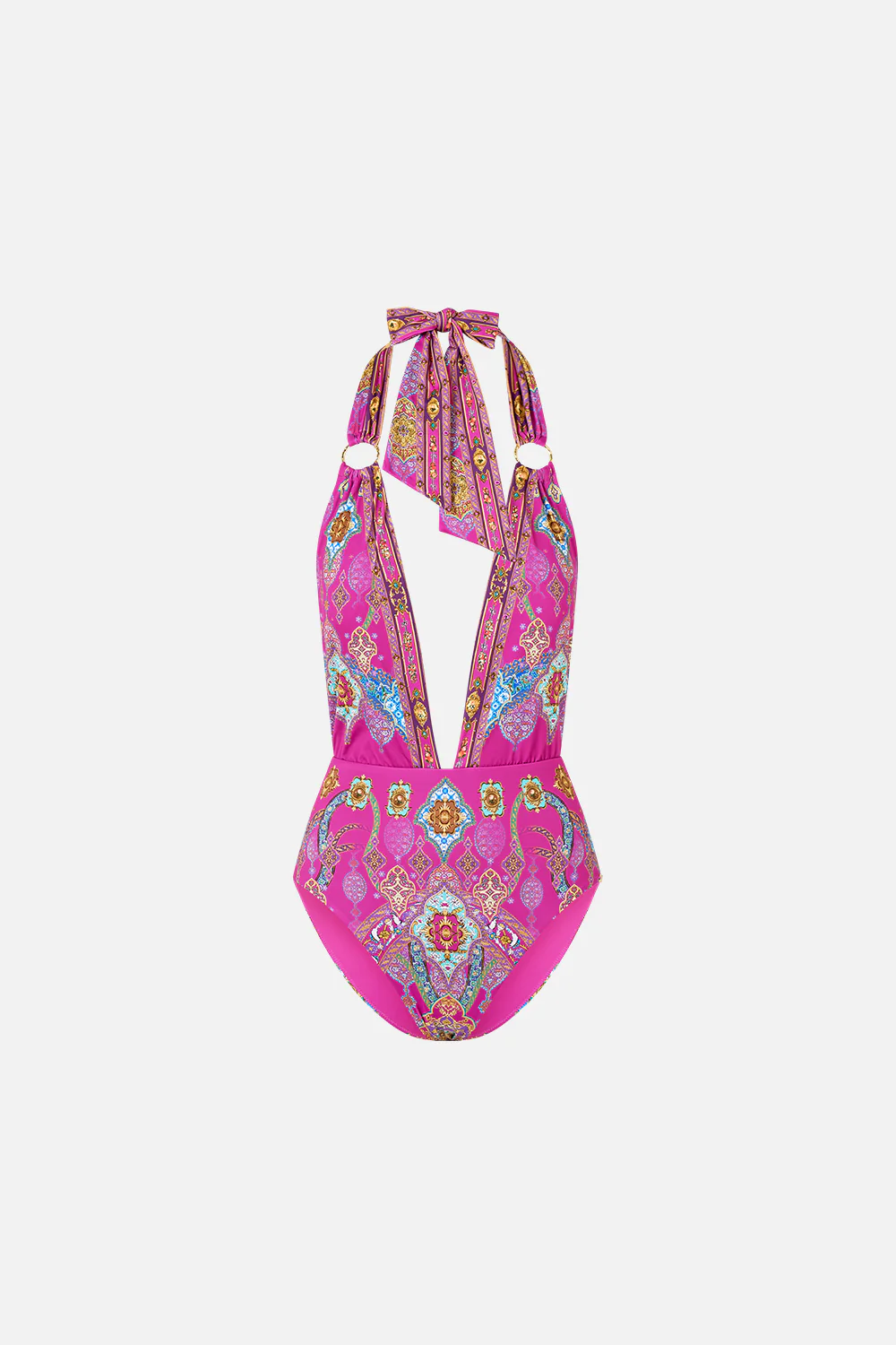 PLUNGE BACKLESS HALTER ONE PIECE WITH RING TIES CONCUBINES, SULTANS & COURTIERS - Image 3