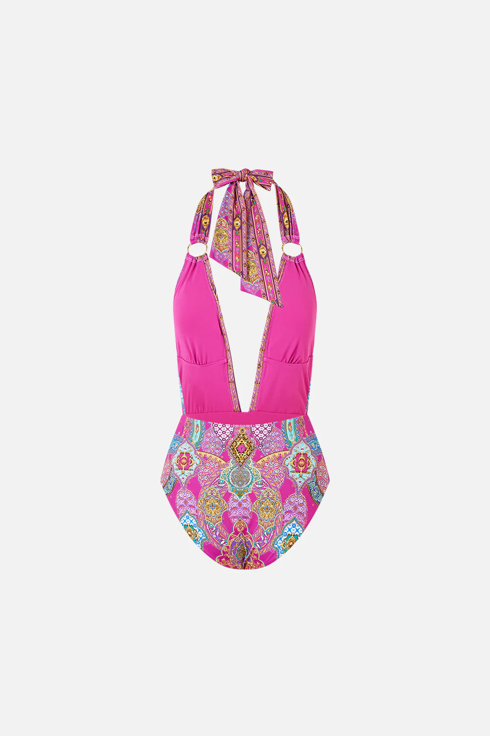 PLUNGE BACKLESS HALTER ONE PIECE WITH RING TIES CONCUBINES, SULTANS & COURTIERS - Image 7