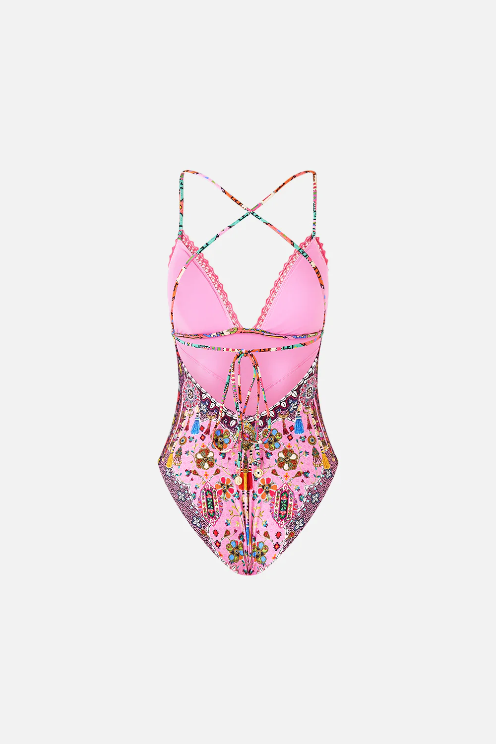 EMBROIDERED TRI ONE PIECE W TIE BACK PATCHWORK PANORAMA - Image 6