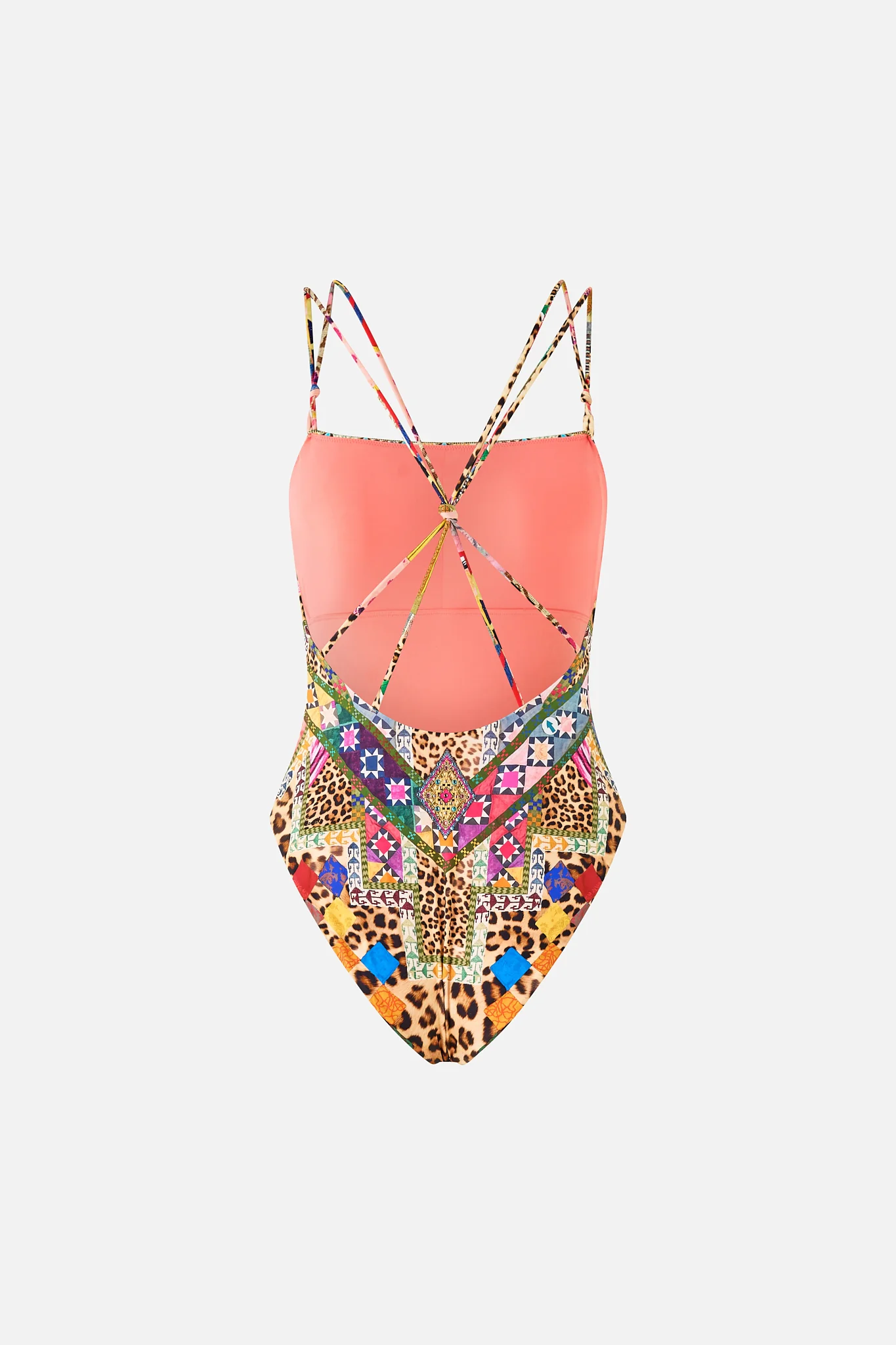 STRAIGHT NECK DOUBLE STRAP BUTTON ONE PIECE EMBROIDERED EVER AFTER - Image 7