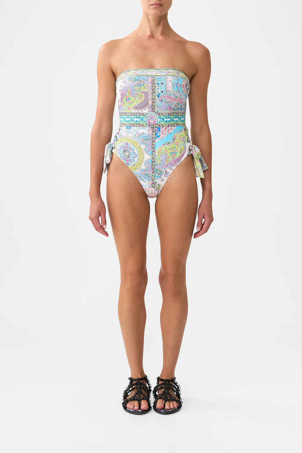 BANDEAU ONE PIECE WITH EYELET TIE SIDES MAGIC CARPET RIDE