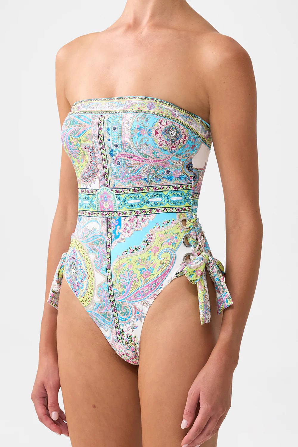 BANDEAU ONE PIECE WITH EYELET TIE SIDES MAGIC CARPET RIDE - Image 5