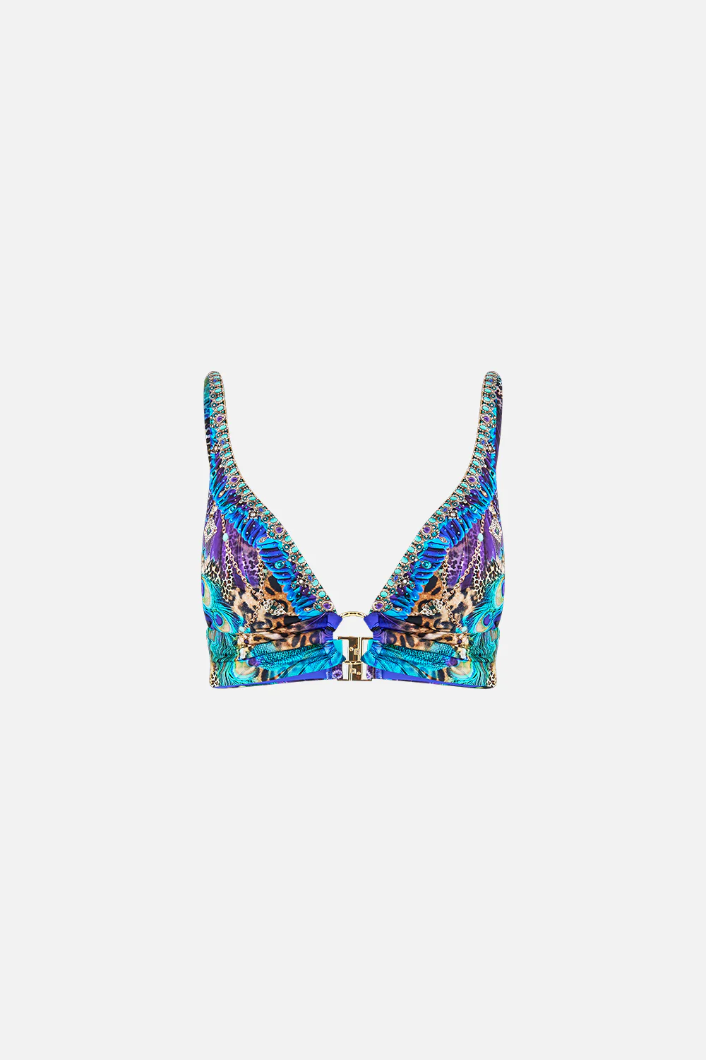 HIGH TRIANGLE BIKINI TOP WITH RING FRONT COSMIC ZOOLOGY - Image 3