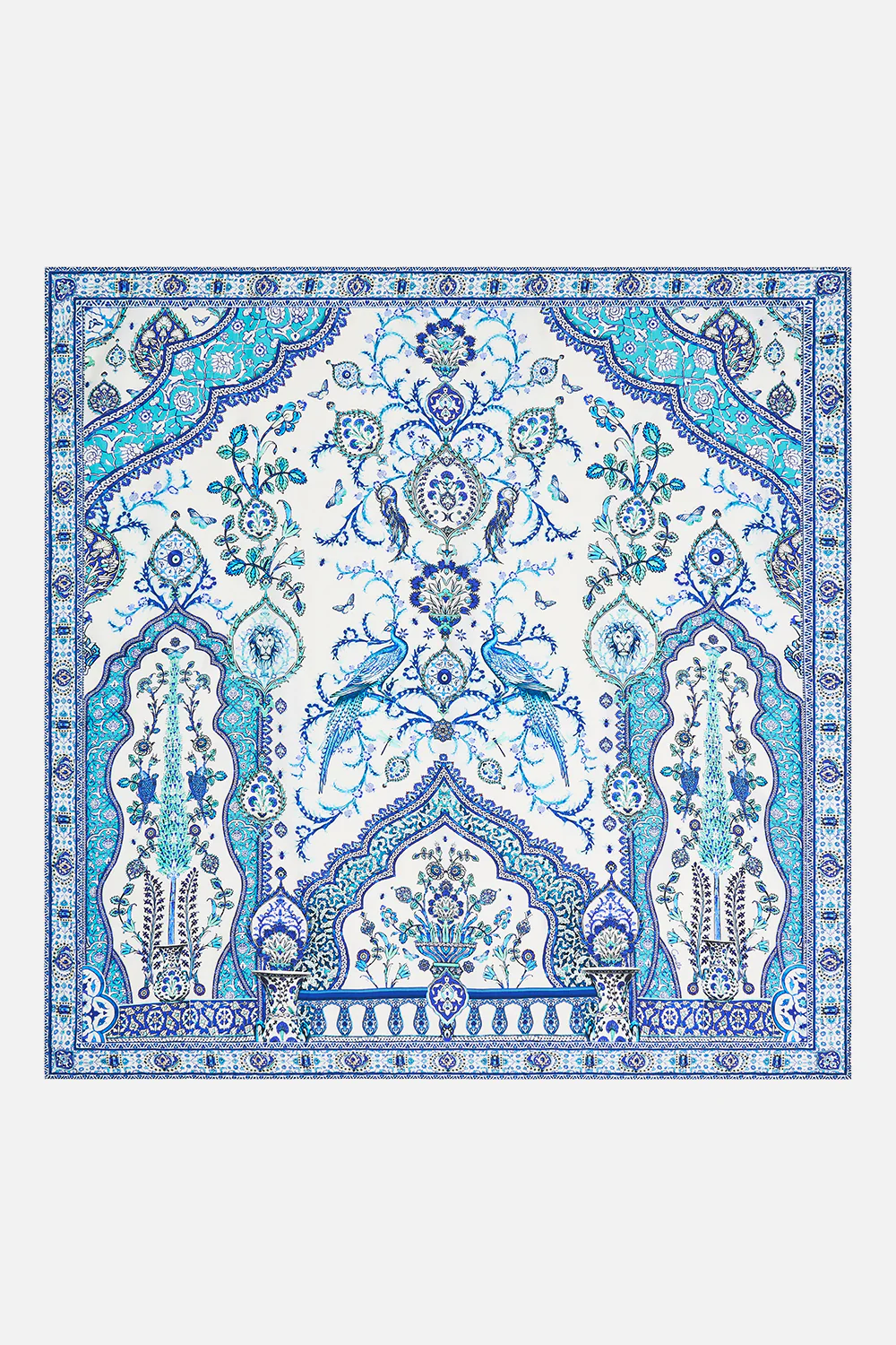 LARGE CRYSTALLED SILK SQUARE SCARF ISNIK LULLABY - Image 2