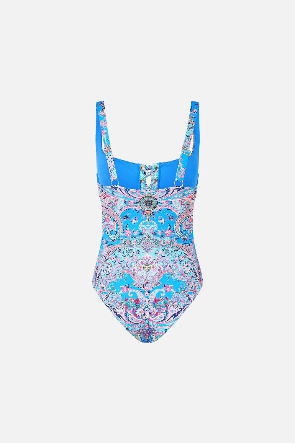 LACE UP UNDERWIRE SQUARE NECK ONE PIECE FOOTSTEPS IN FOLKLORE - Image 7