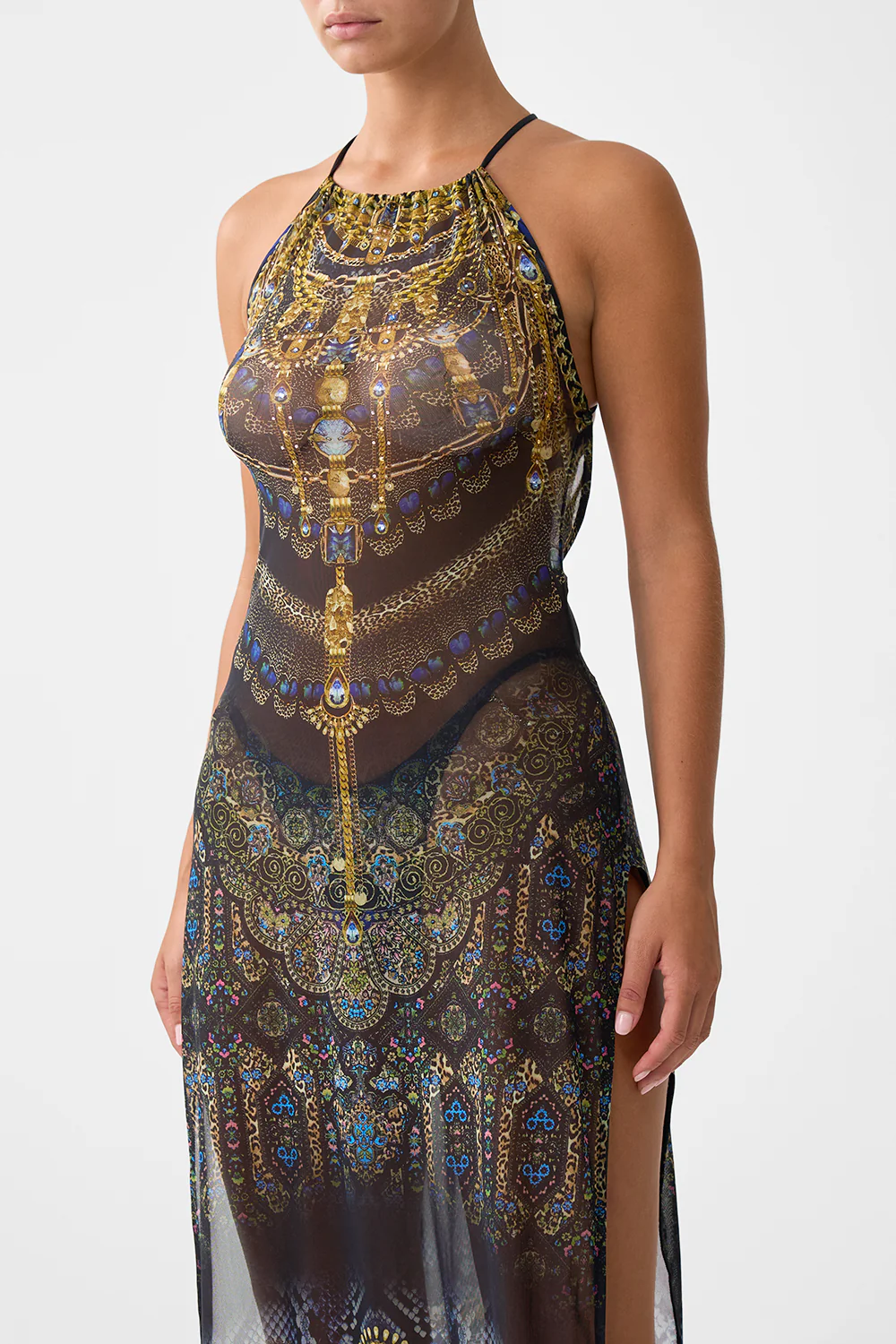 HIGH NECK BEACH MAXI DRESS WITH TIE BACK SONG OF THE SOLSTICE - Image 5