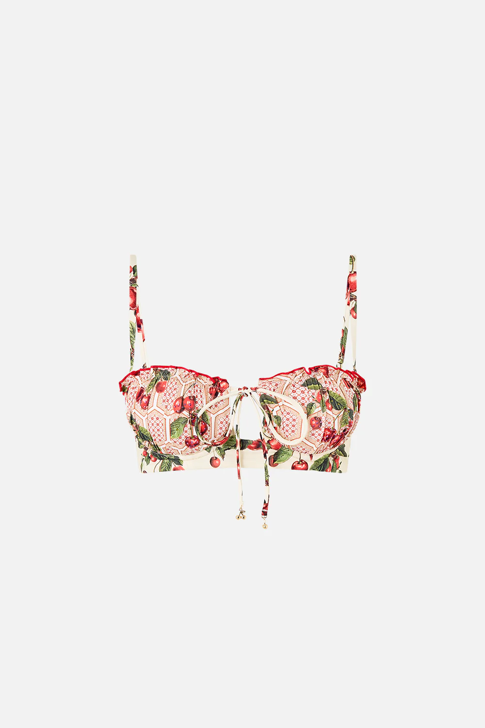 RUCHED CUP UNDERWIRE BIKINI TOP WITH TIE FRONT NOTES FROM THE ROAD - Image 3