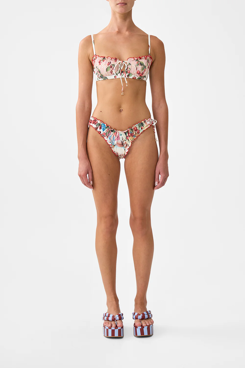 RUCHED SKIMPY BIKINI BOTTOM WITH TIE SIDES NOTES FROM THE ROAD