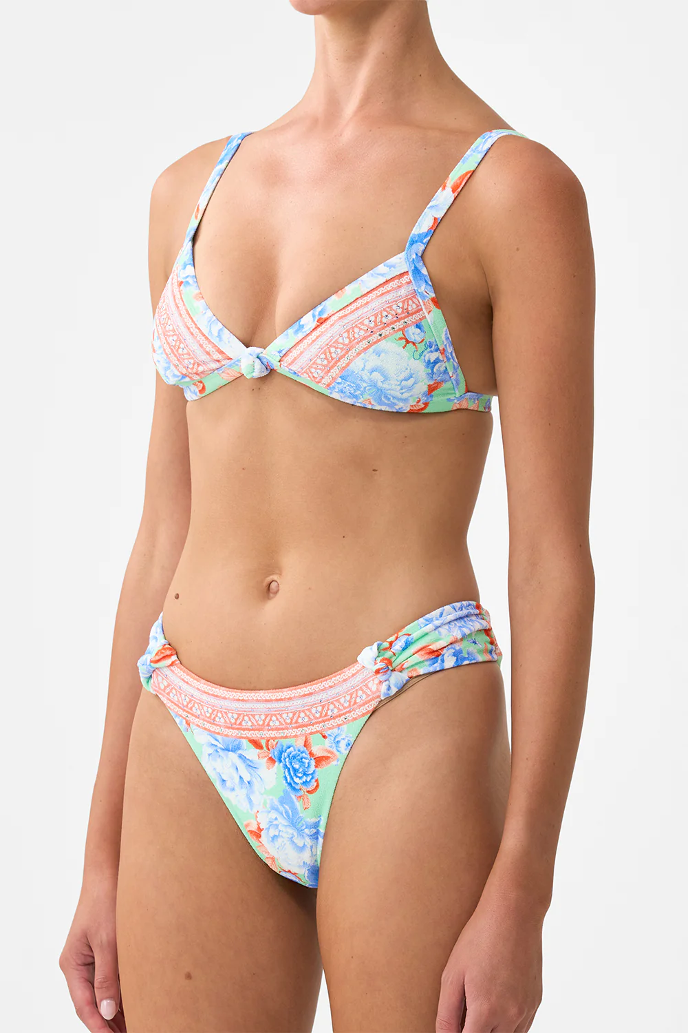 REGULAR BIKINI BOTTOM WITH RUCHED KNOT SIDES TOPKAPI POP - Image 5
