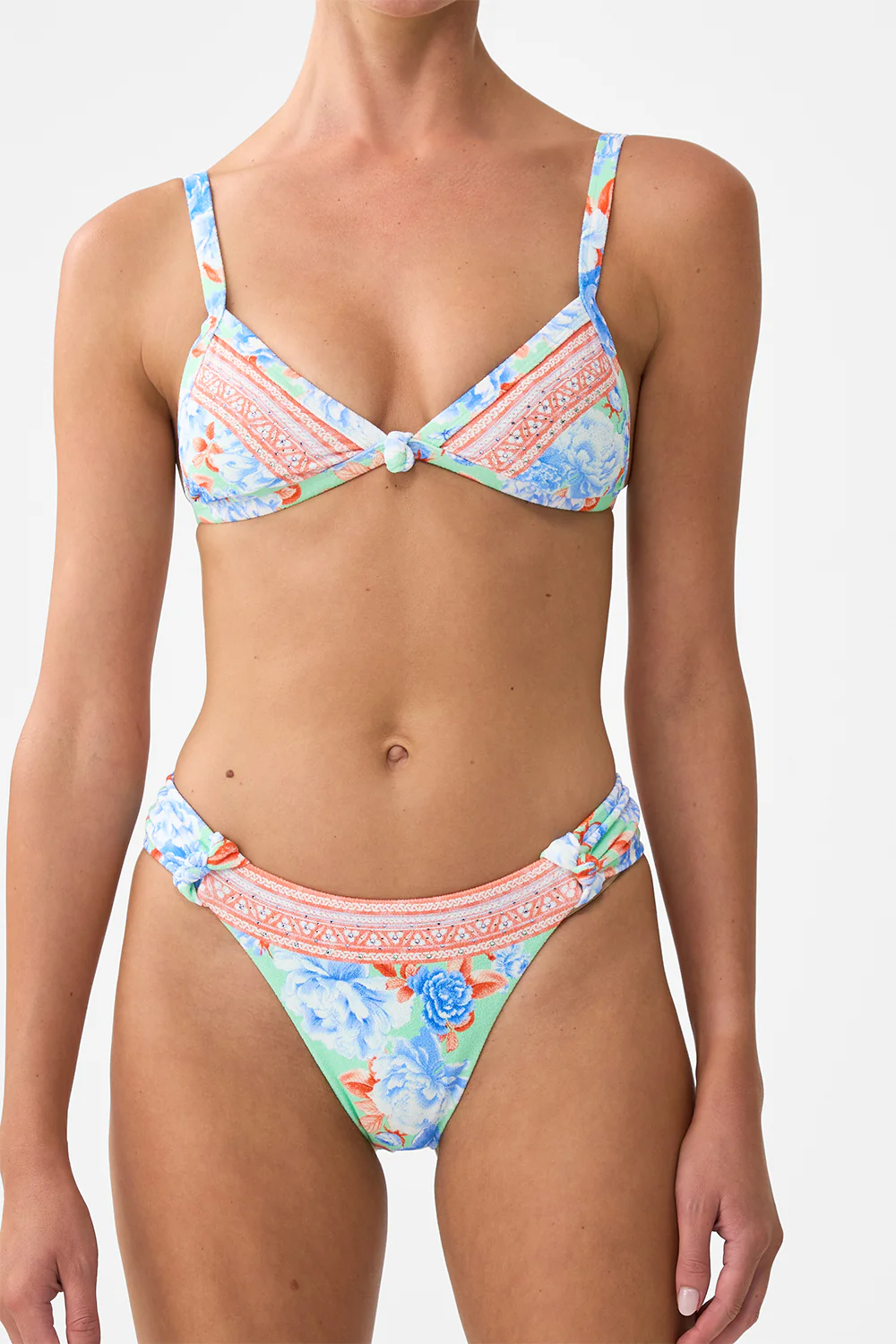 REGULAR BIKINI BOTTOM WITH RUCHED KNOT SIDES TOPKAPI POP - Image 6
