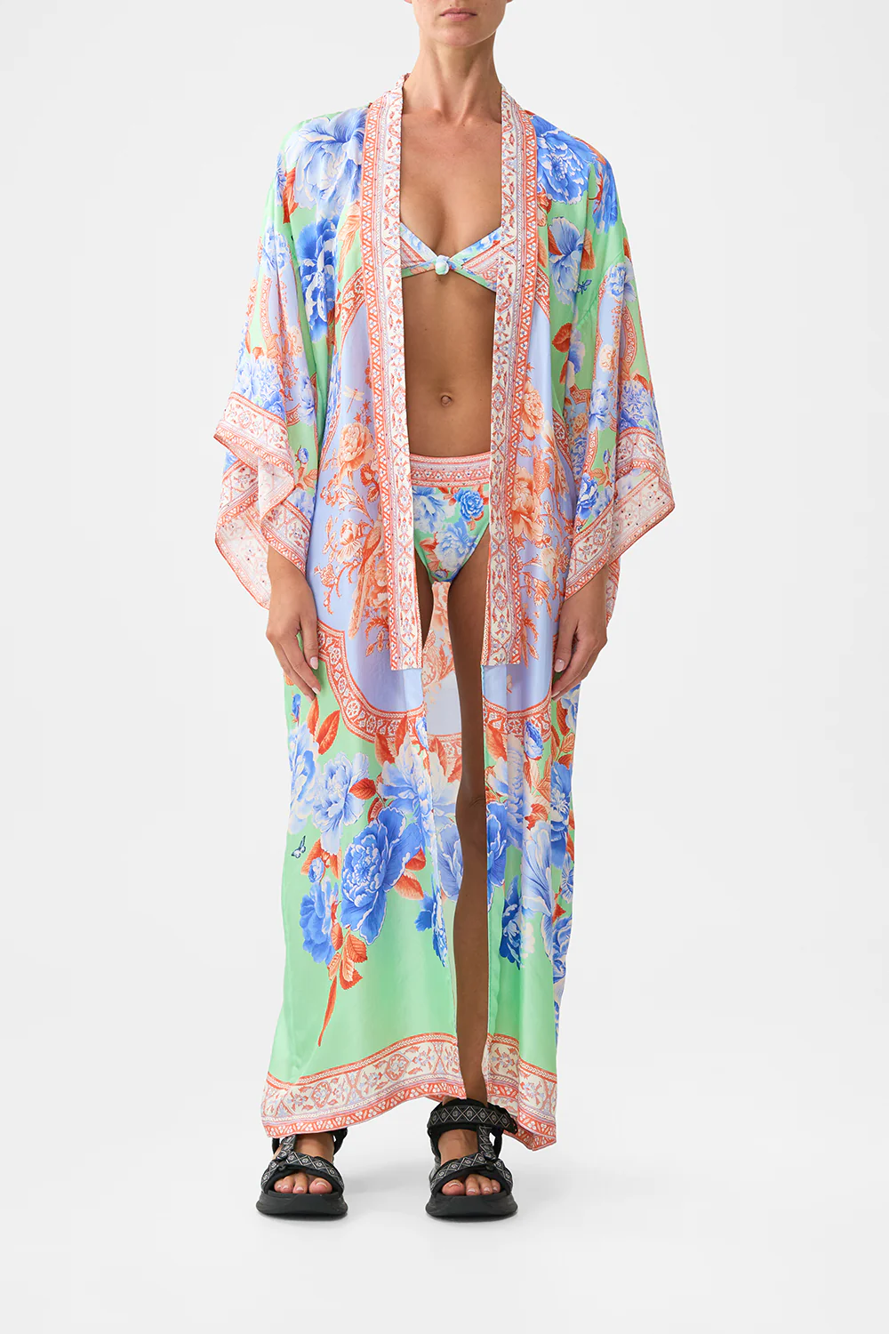 REGULAR BIKINI BOTTOM WITH RUCHED KNOT SIDES TOPKAPI POP - Image 7