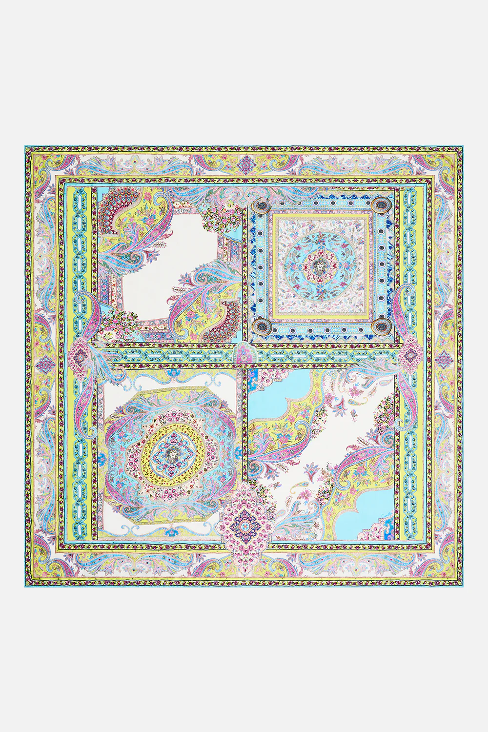 LARGE CRYSTALLED SILK SQUARE SCARF MAGIC CARPET RIDE - Image 2