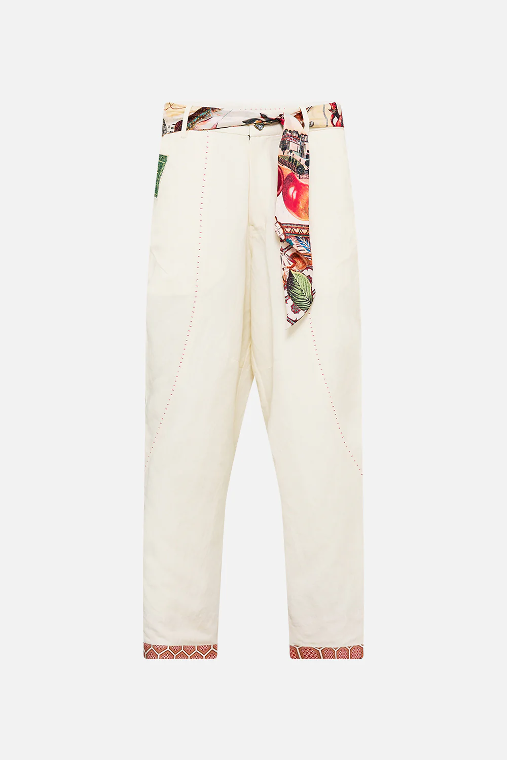 RELAXED PANELLED PANT WITH SILK BELT NOTES FROM THE ROAD - Image 3