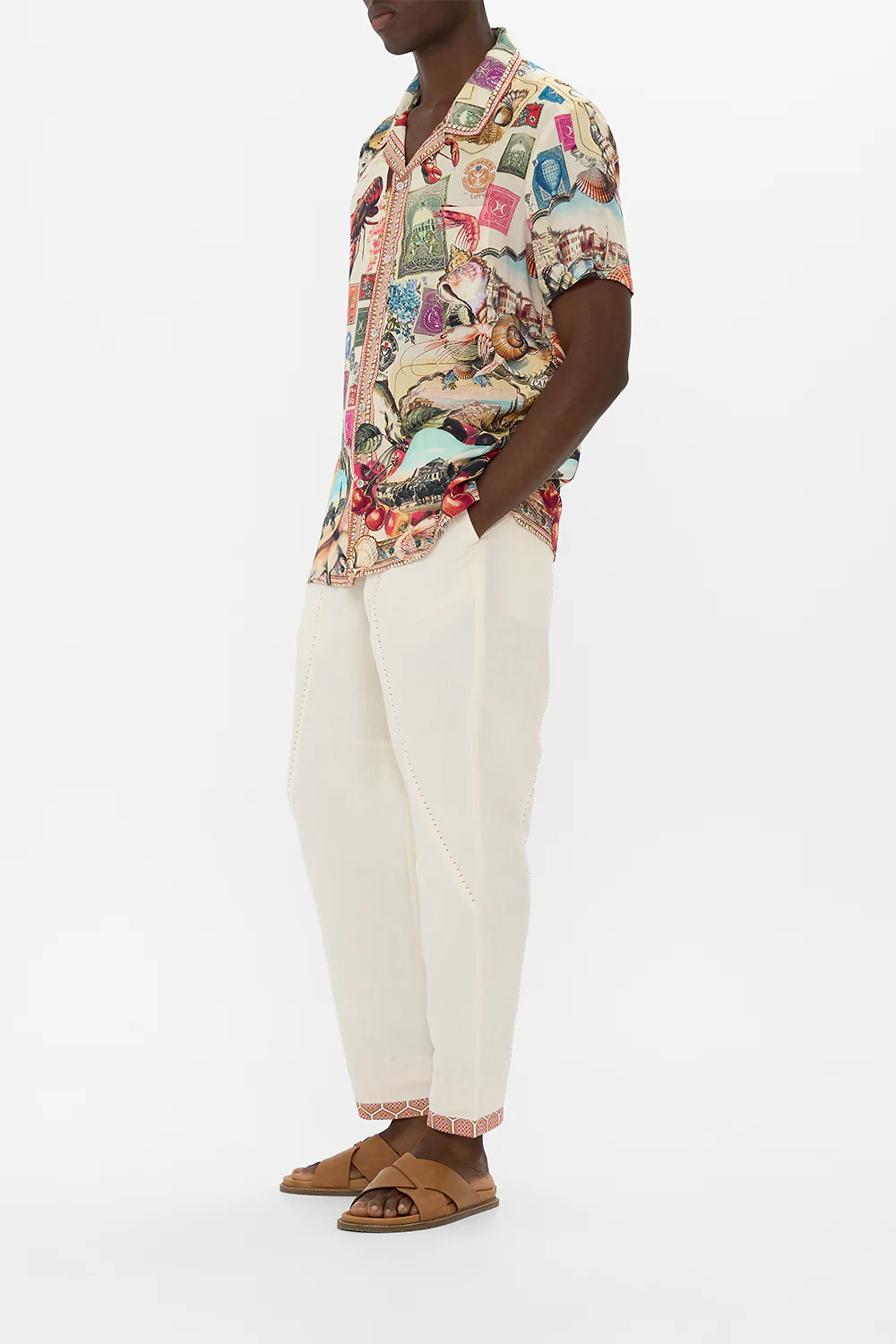 RELAXED PANELLED PANT WITH SILK BELT NOTES FROM THE ROAD - Image 4