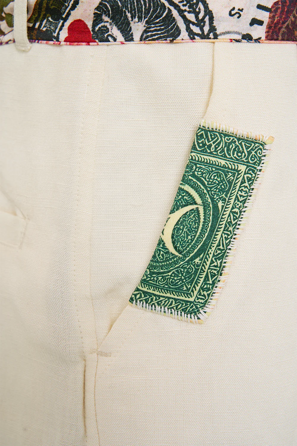 RELAXED PANELLED PANT WITH SILK BELT NOTES FROM THE ROAD - Image 7